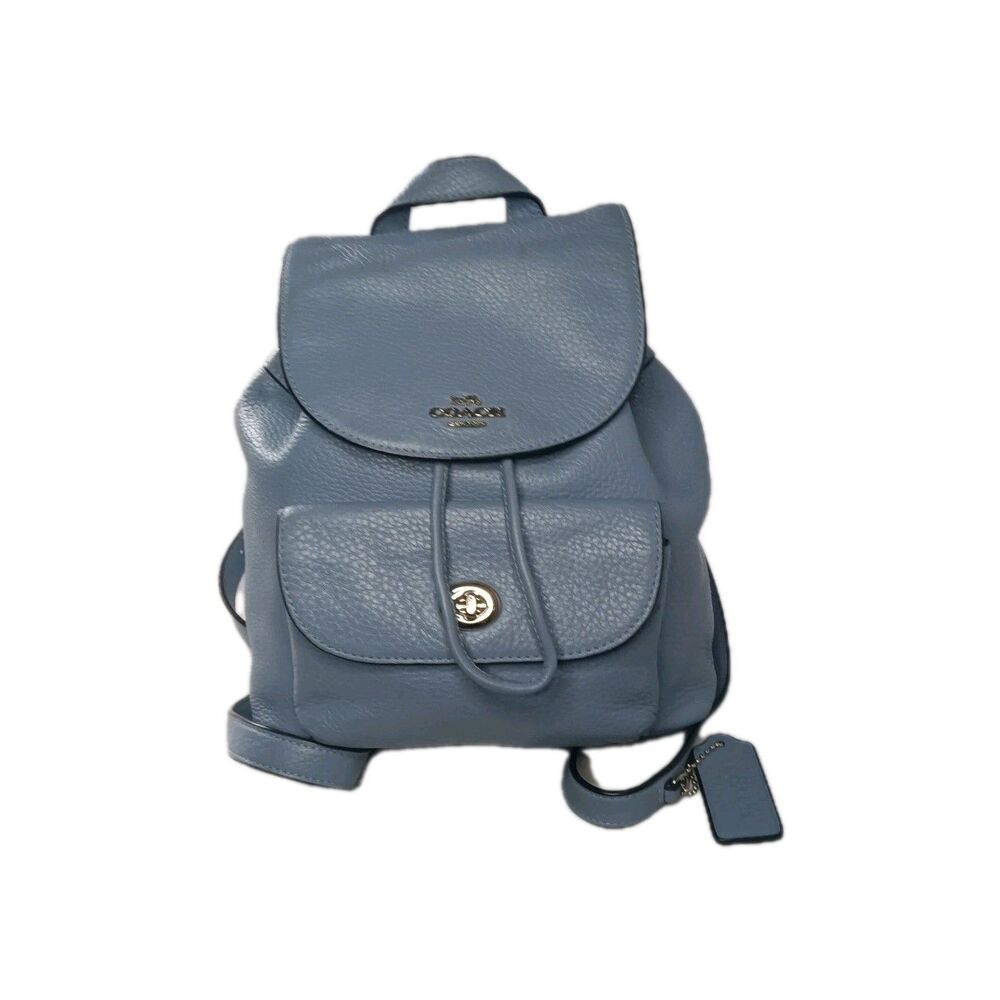 Coach Mini Billie Backpack all-leather Pale Blue F37621 - Picture 4 of 14